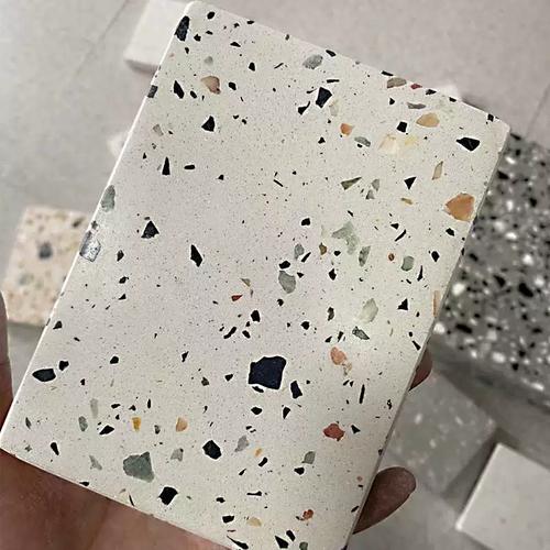 無機(jī)預(yù)制磚水磨石材料地面施工打樣定制水泥石基荒料水泥板人造石